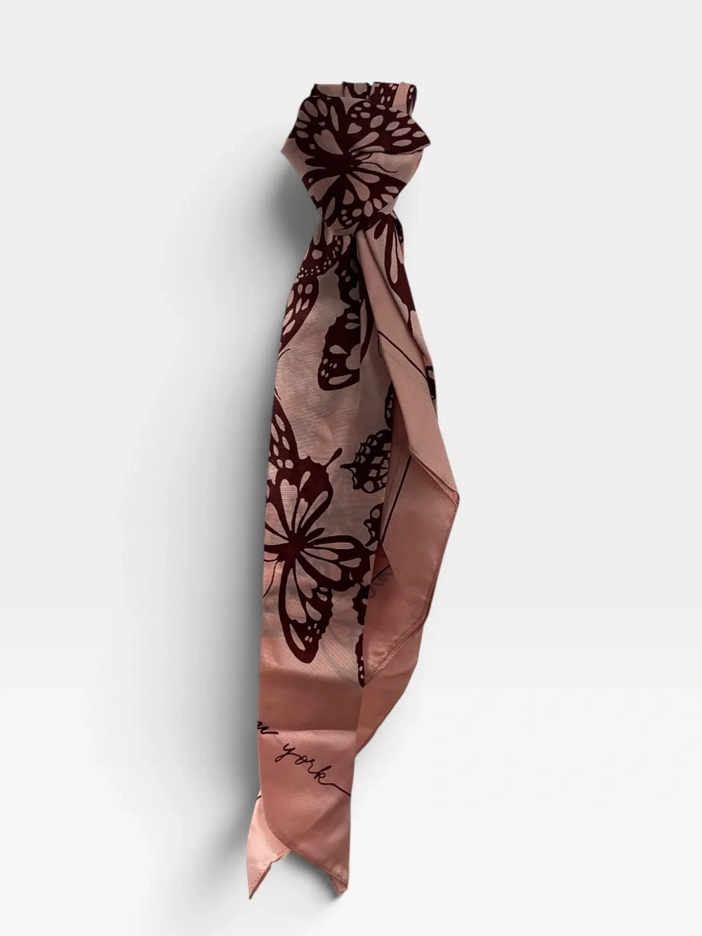 kate spade Pink and Maroon Butterfly Print Scarf
